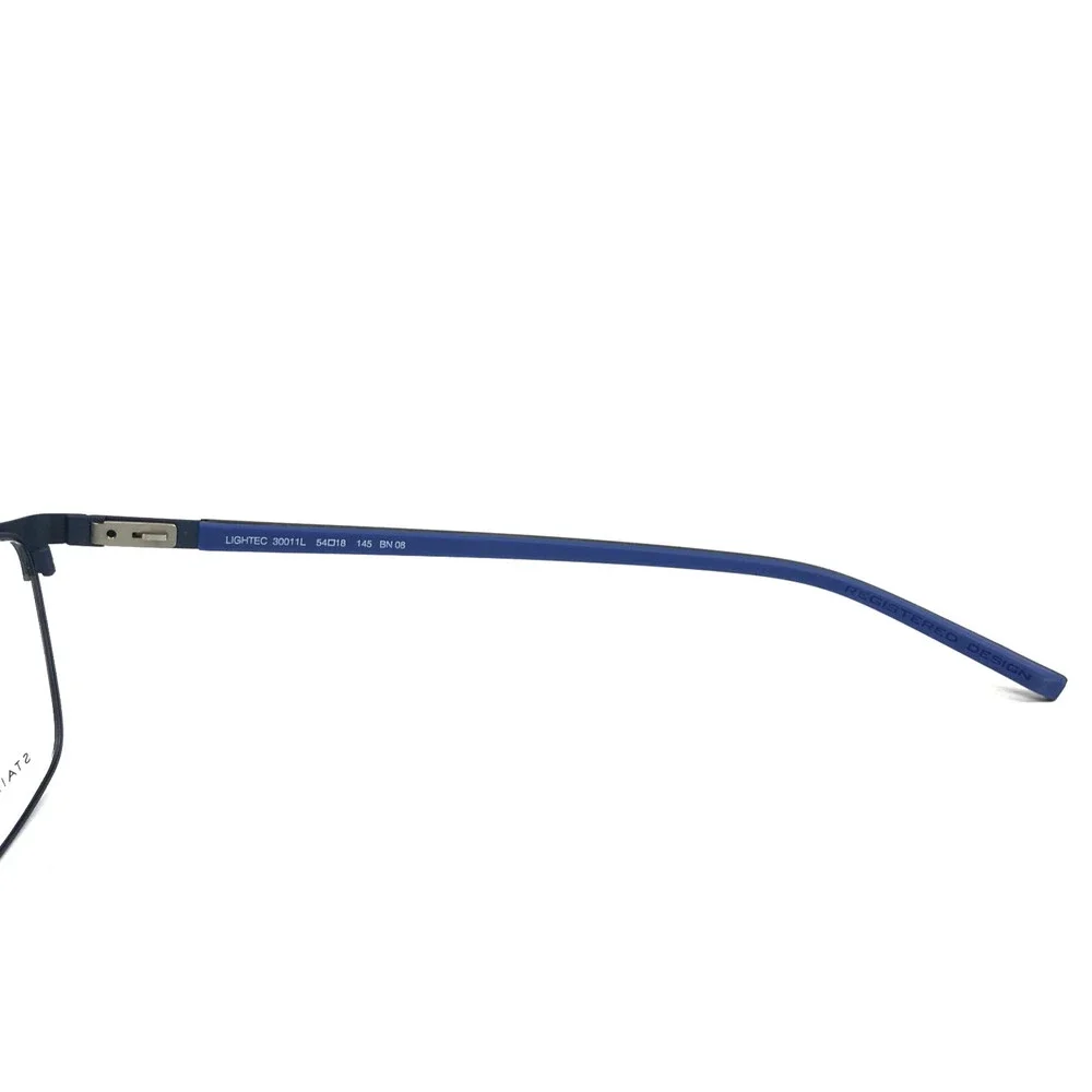 Lightec by Morel Eyeglasses Frames 30011L BN08 Black Blue Square 54-18-145